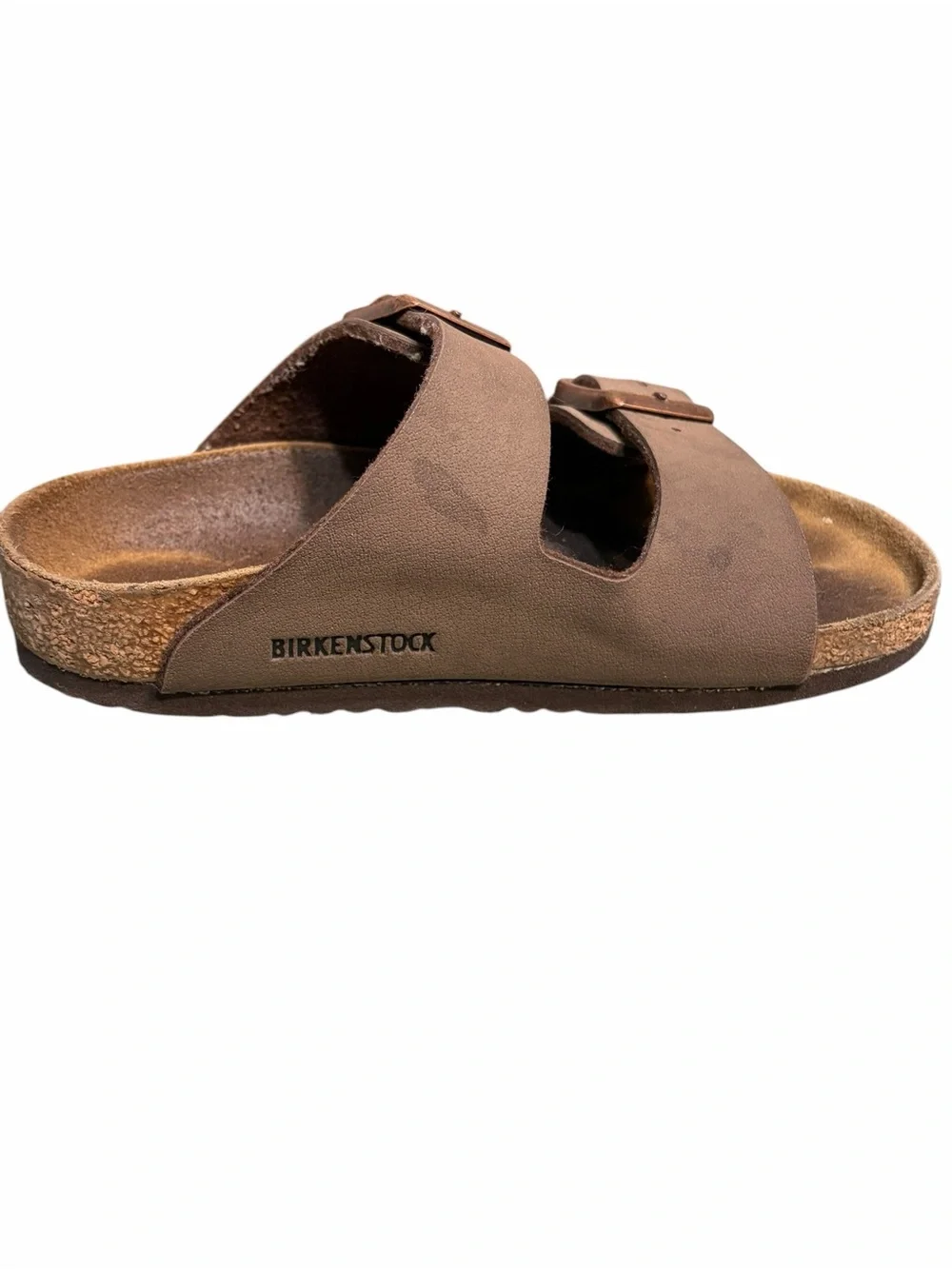 Birkenstocks Brown Double-Buckle Slide Sandals with Adjustable Straps